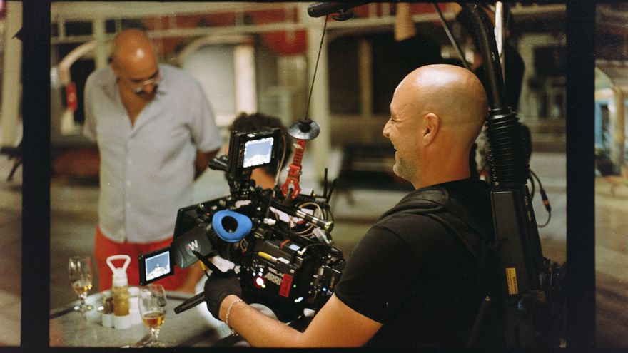 El director de fotografía, Cristian Lage, con el director Coré Ruiz