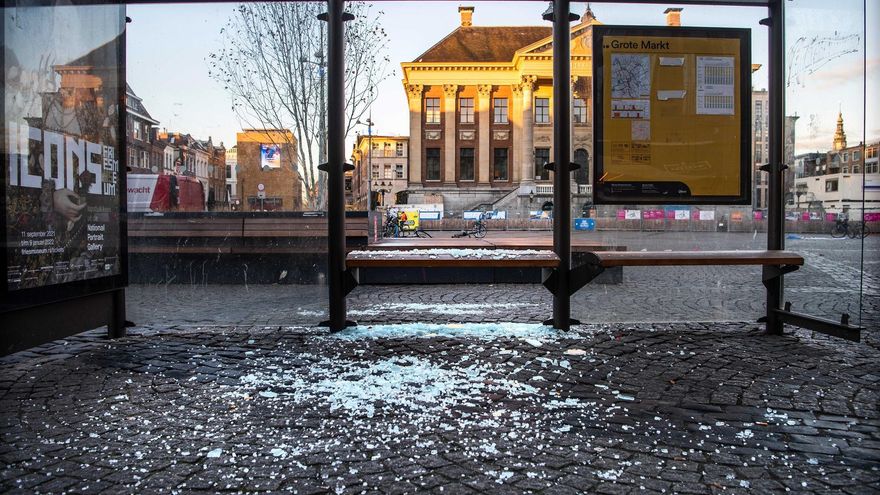 Disturbios en Groningen (Países Bajos).