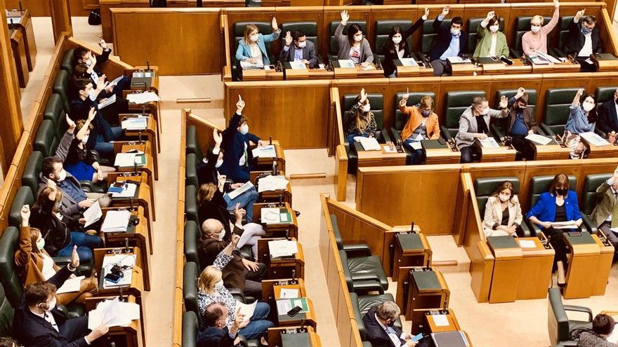 Votación a mano alzada en el Parlamento