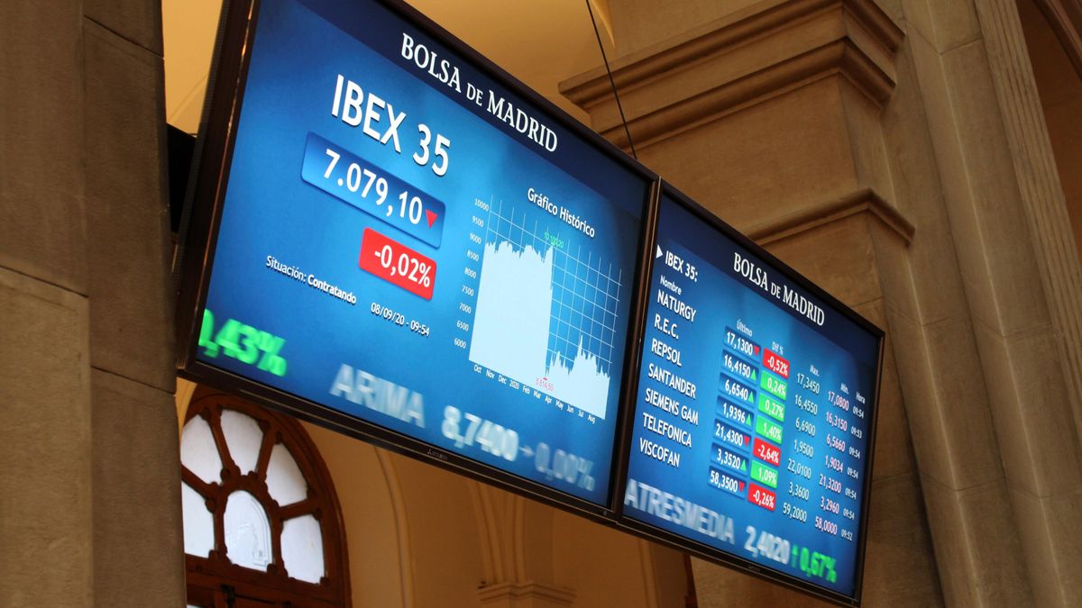 Una pantalla muestra el Ibex 35