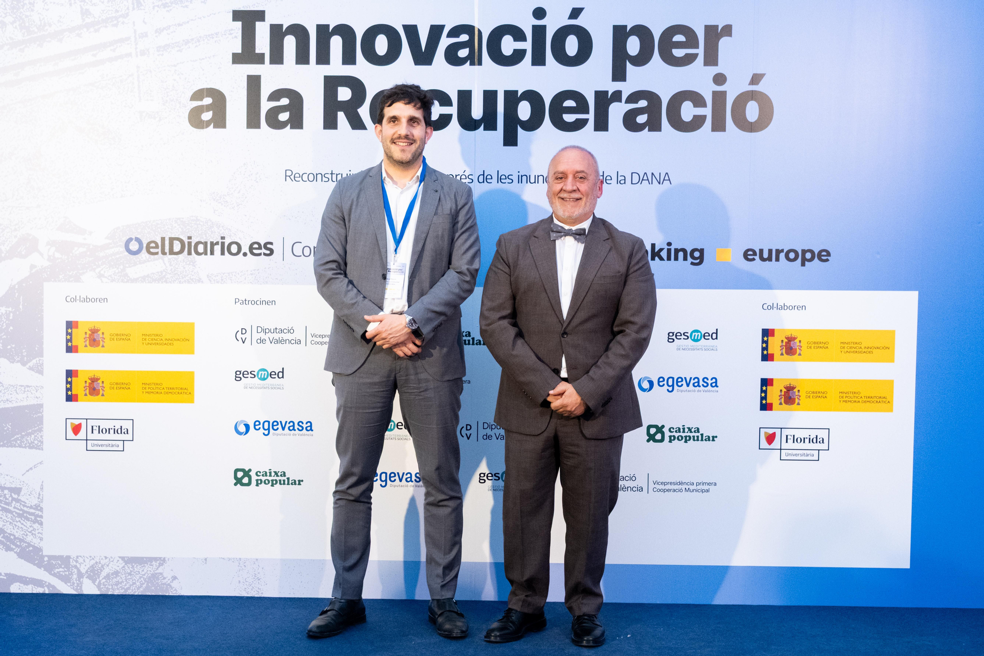 El director de elDiario.es en la Comunitat Valenciana, Sergi Pitarch, junto a Juan Cruz Cigudosa, secretario de Estado de Ciencia, Innovación y Universidades.