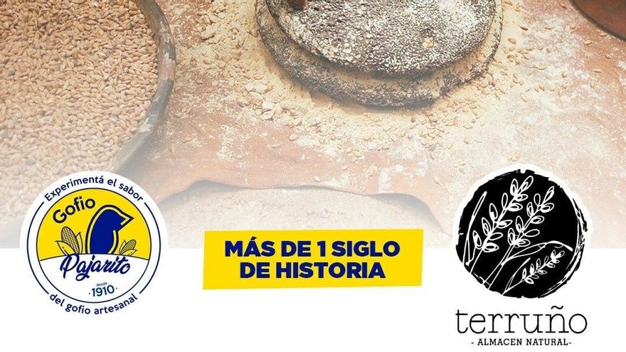 Anuncio de la tienda 'El Terruño' de Montevideo. Allí promocionan el gofio como parte de la tradición gastronómica uruguaya.