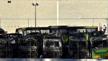 Autobuses quemados en un sabotaje de apoyo a presos de ETA.