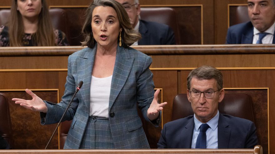 Archivo - La portavoz del PP en el Congreso, Cuca Gamarra, interviene durante una sesión de control al Gobierno, en el Congreso de los Diputados, a 20 de diciembre de 2023, en Madrid (España).