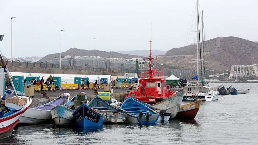 Comienza a desmantelarse el campamento para migrantes de Arguineguín. (ALEJANDRO RAMOS)