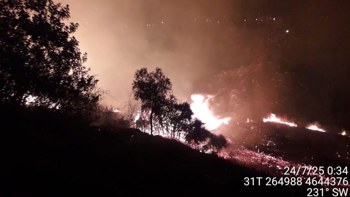 Imagen del incendio proporcionada por el Gobierno de Aragón.