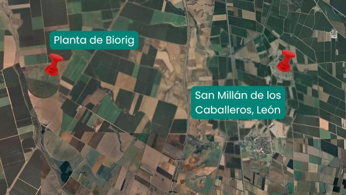 Ubicación de la futura planta de biogás a partir de residuos ganaderos en el municipio de San Millán de los Caballeros.
