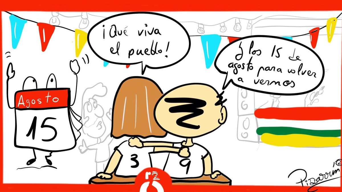 Viñeta de Pizarrín sobre el verano en los pueblos