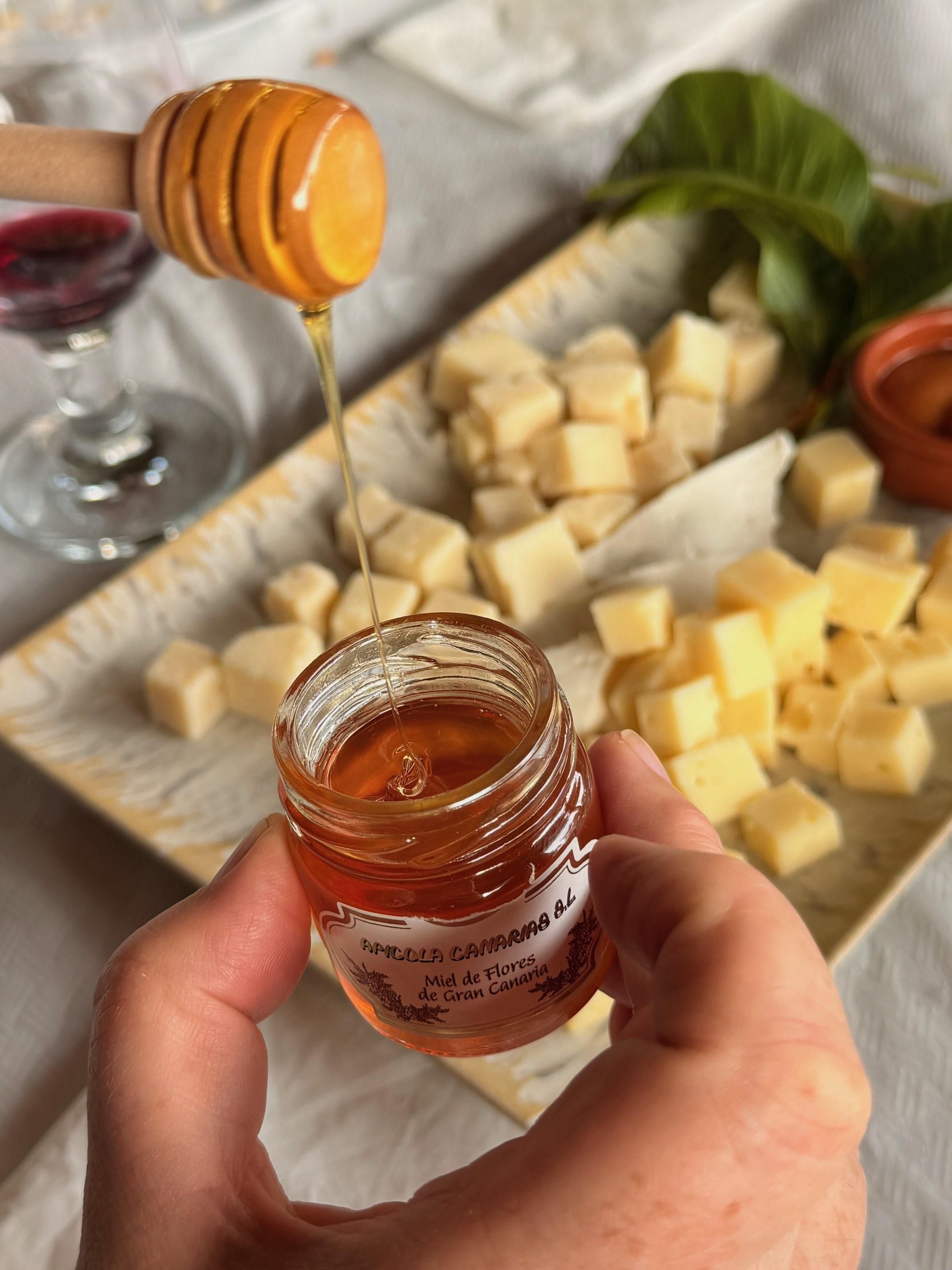 Quesos con miel.