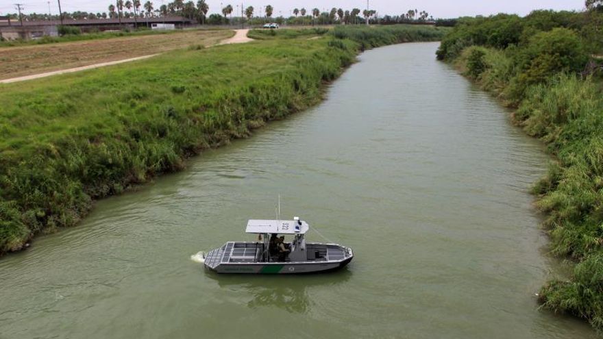 Vista del Río Bravo a la altura de la fronteriza ciudad de Matamoros, Tamaulipas (México).