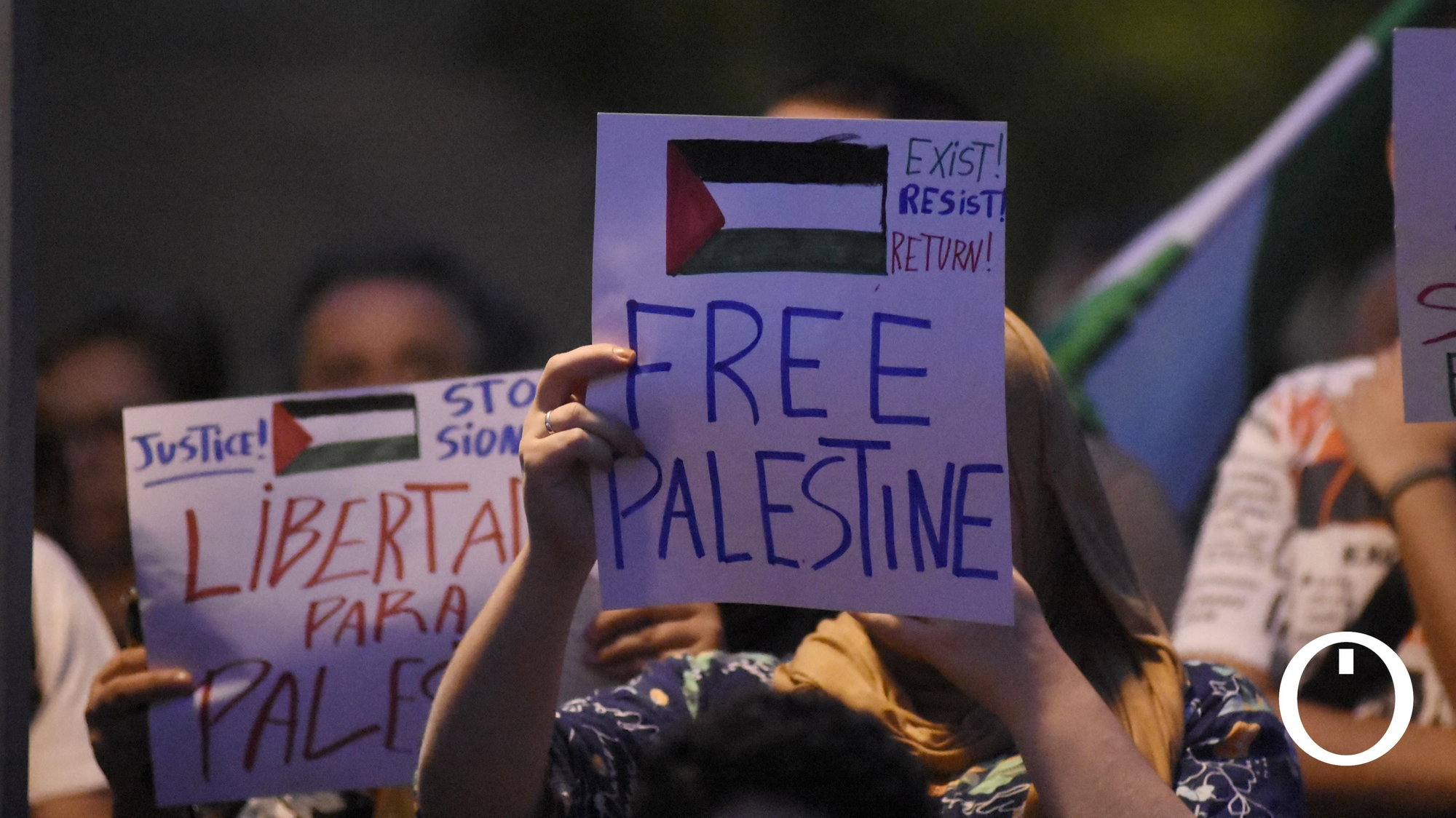 Concentración en solidaridad con el pueblo palestino.