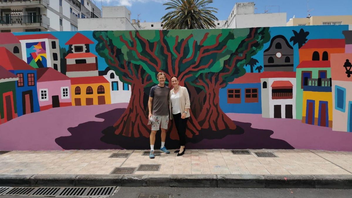 Los Llanos de Aridane amplía su museo en la calle con un mural del reconocido artista francés 3TTMan.
