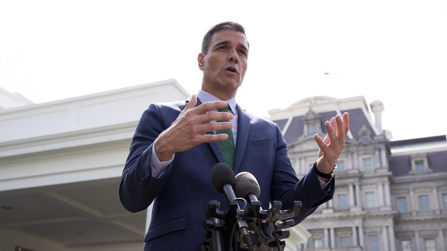 El presidente del Gobierno, Pedro Sánchez, comparece desde Washington DC tras haberse reunido con su homólogo estadounidense, Joe Biden.
