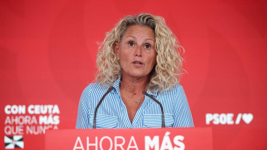 La  portavoz de la Comisión Ejecutiva Federal (CEF) del PSOE, Montse Mínguez, ofrece una rueda de prensa en la sede del PSOE, a 31 de agosto de 2026, en Madrid (España). La comparecencia ante los medios de comunicación se celebra tras la reunión de la eje