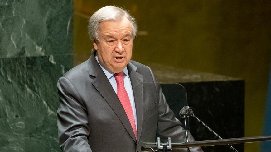 N Secretary-General Antonio Guterres addresses the United Nations General Assembly plenary meeting on the situation in the temporarily occupied territories of Ukraine