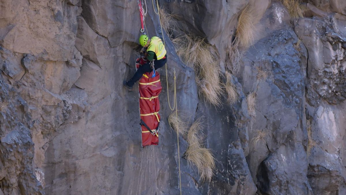 Simulacro realizado por el grupo de Rescate de Intervención en Montaña de la Guardia Civil.