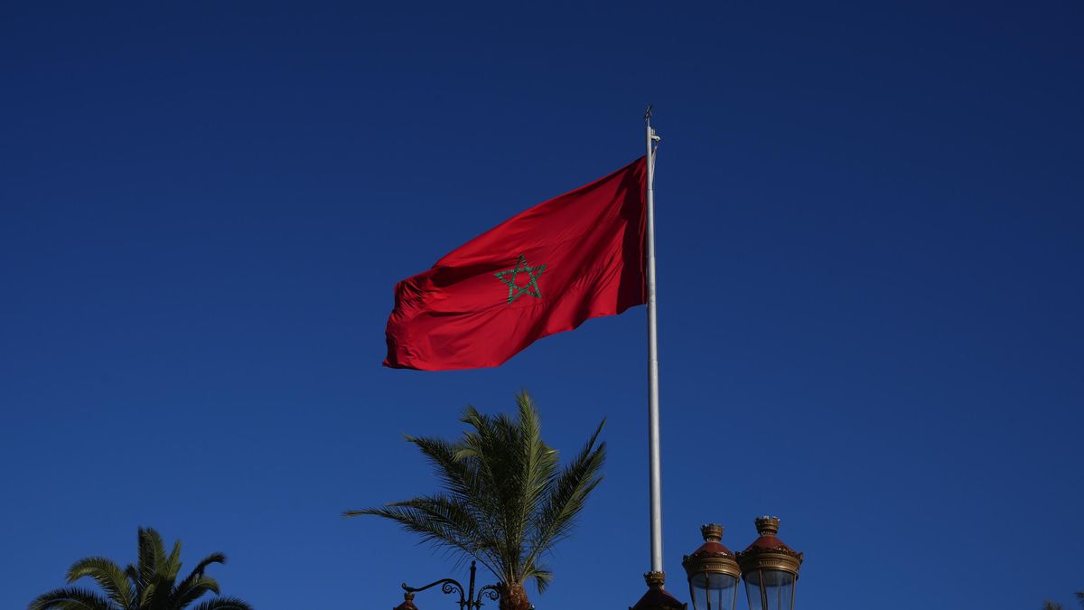 Archivo - Vista de una bandera de Marruecos