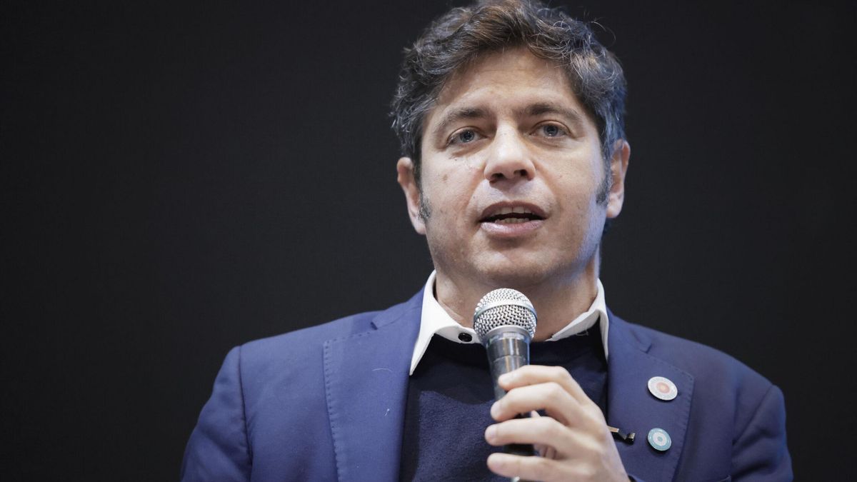 El gobernador bonaerense, Axel Kicillof, en Florencio Varela