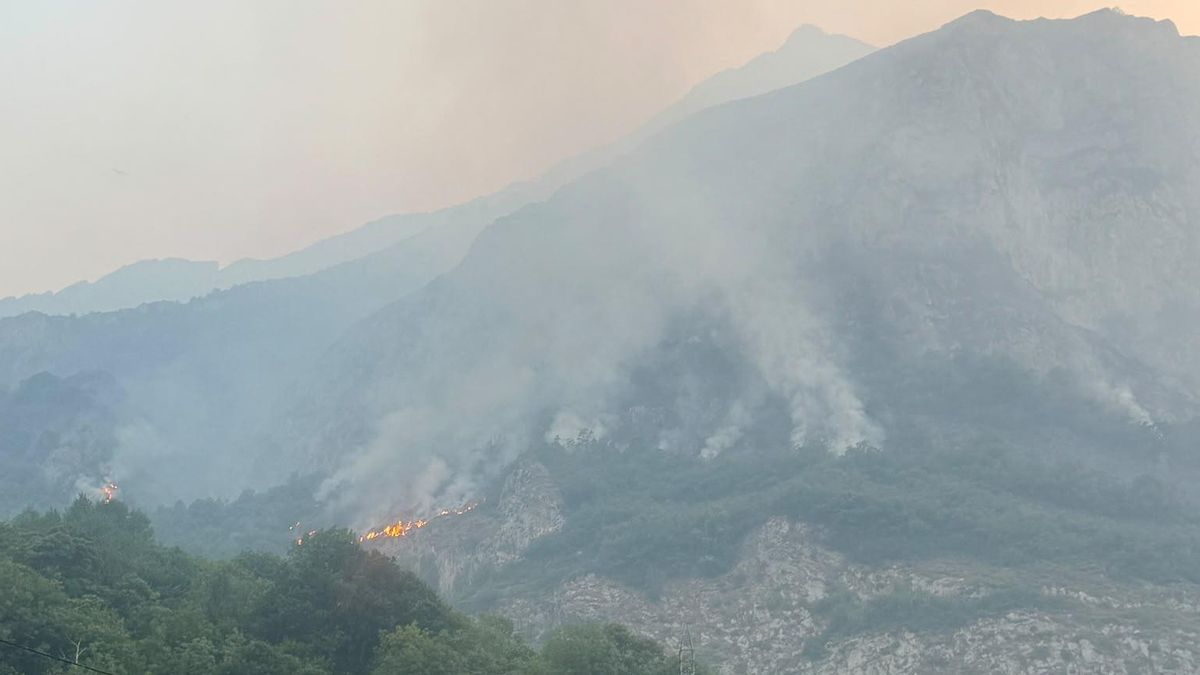 Foto del incendio de Ribota de Sajambre.