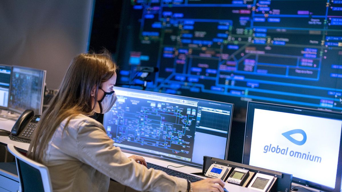 Sala de control de la red de agua.