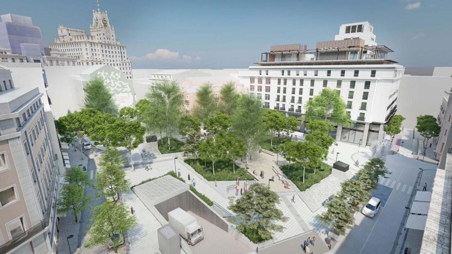 Vista general de la Plaza del Carmen después de su remodelación.