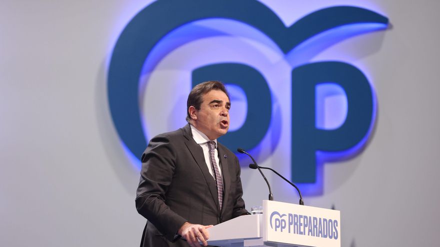 El Vicepresidente Comisión Europea, Margaritis Schinas, interviene en el segundo y último día del congreso del PP en la que Alberto Núñez Feijóo sale como nuevo presidente