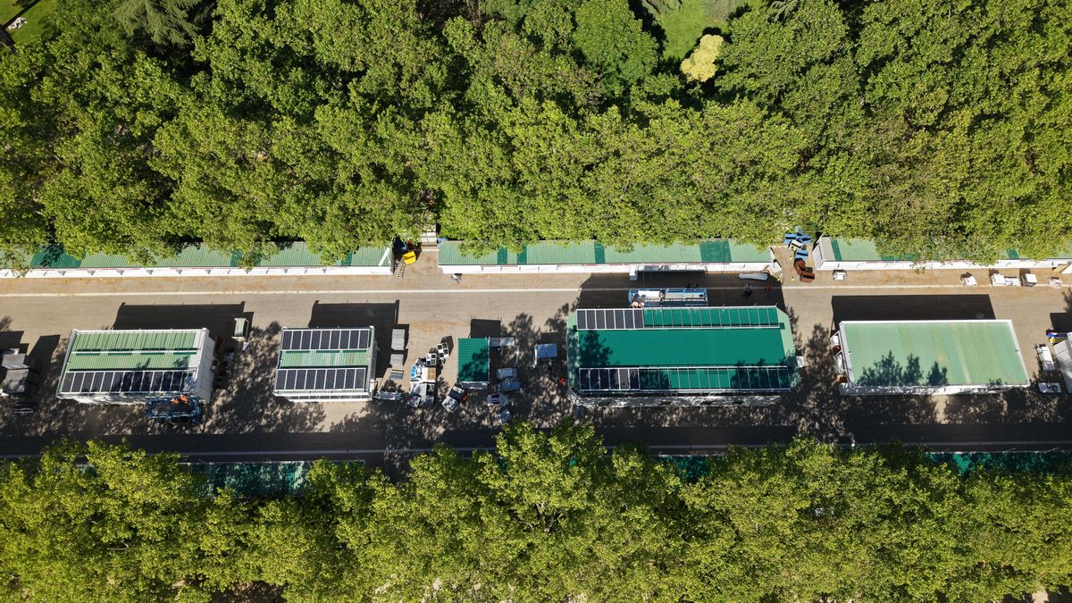 Vista aérea de las instalaciones de la Feria del Libro de Madrid
