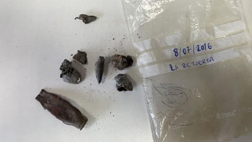 Casquillo encontrado en la exhumación de la Retuerta.