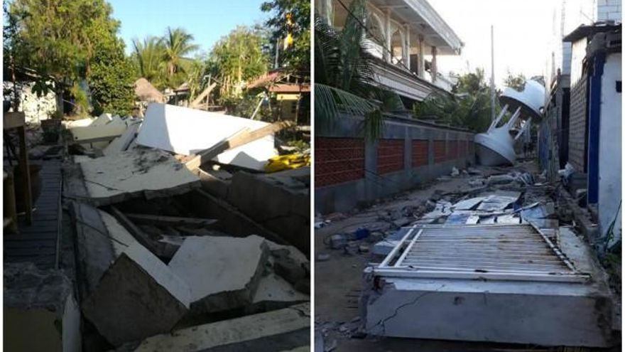 Destrozos en la isla de Lombok tras el terremoto sufrido.