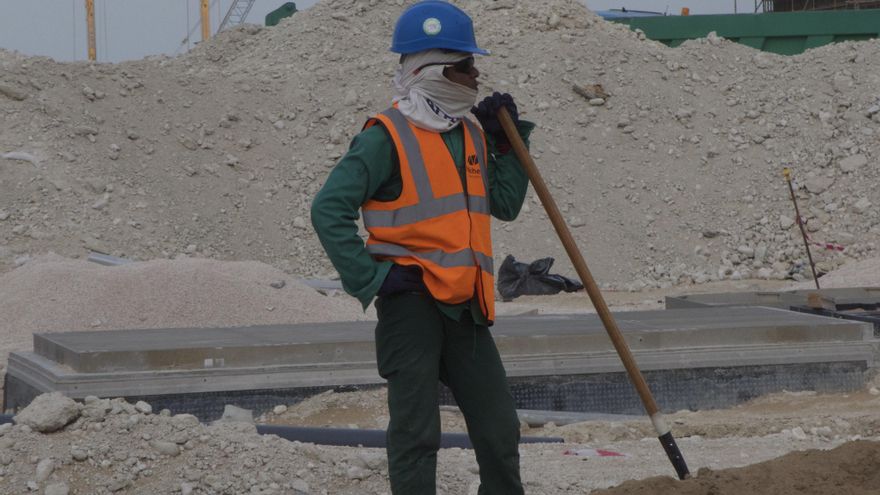 Trabajador de la construcción en Qatar