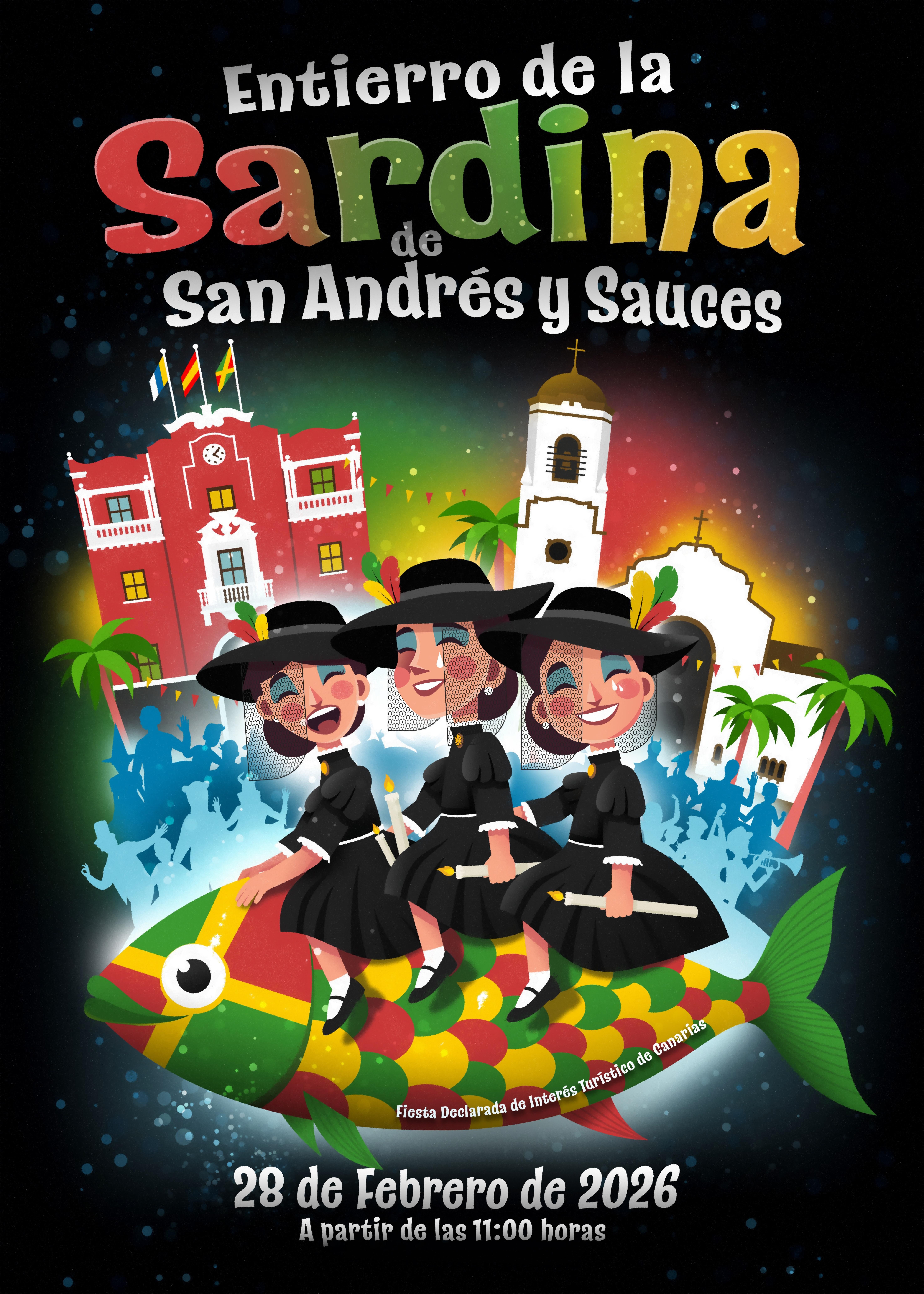 Cartel Anunciador del Entierro de la Sardina de San Andrés y Sauces 2026. Autor: Rubén Alessandro Lucas García