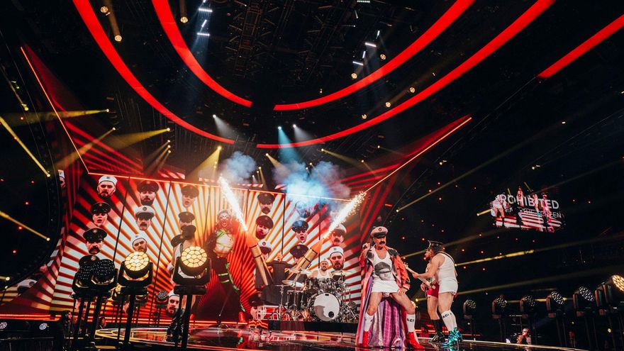 Let 3 (Croacia) en su primer ensayo en Eurovisión 2023