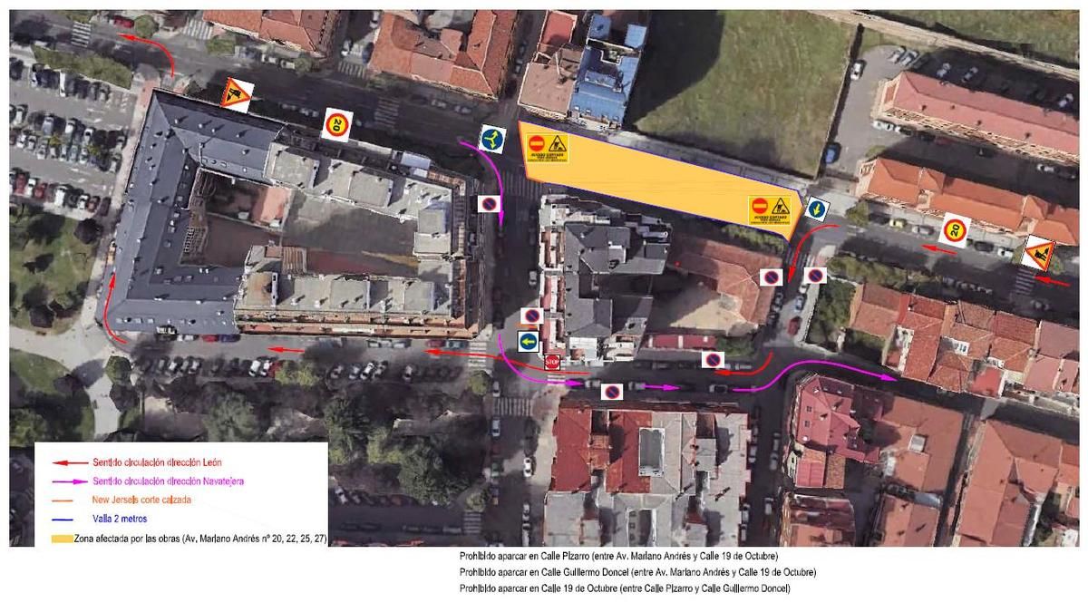 Cambios en la circulación de la avenida de Mariano Andrés de León.