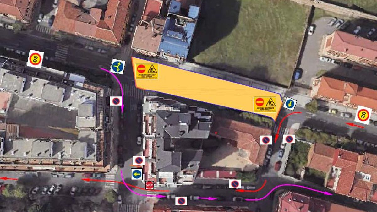 Corte de tráfico en la avenida Mariano Andrés de León por las obras en el colector de Saleal