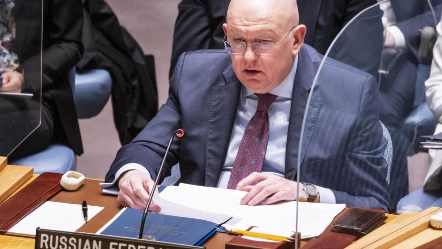 El embajador de Rusia ante la ONU, Vasili Nebenzia. EFE/EPA/JUSTIN LANE