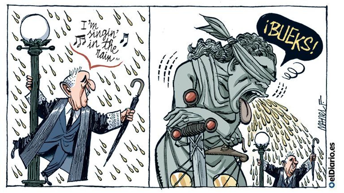 Juez bajo la lluvia