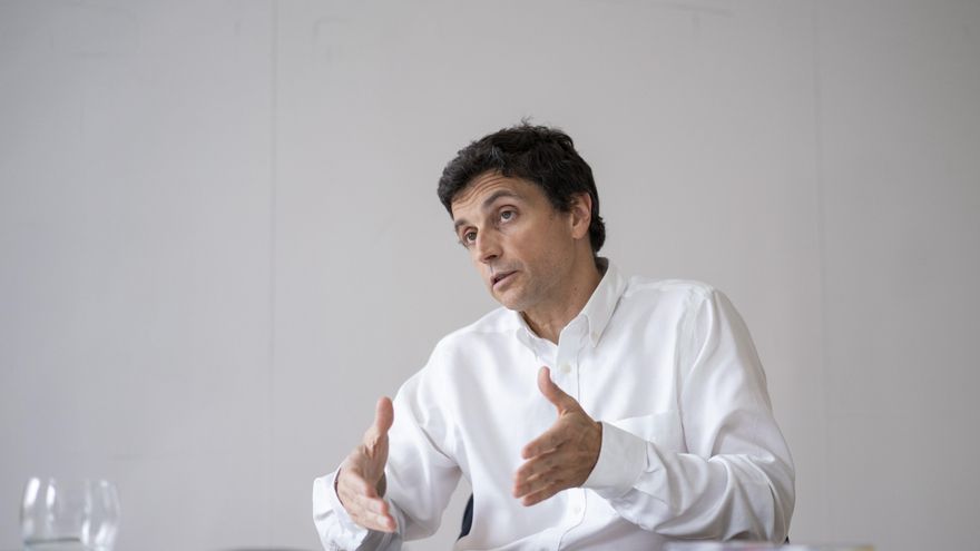 Borja Suárez, secretario de Estado de la Seguridad Social y Pensiones, durante la entrevista con elDiario.es.