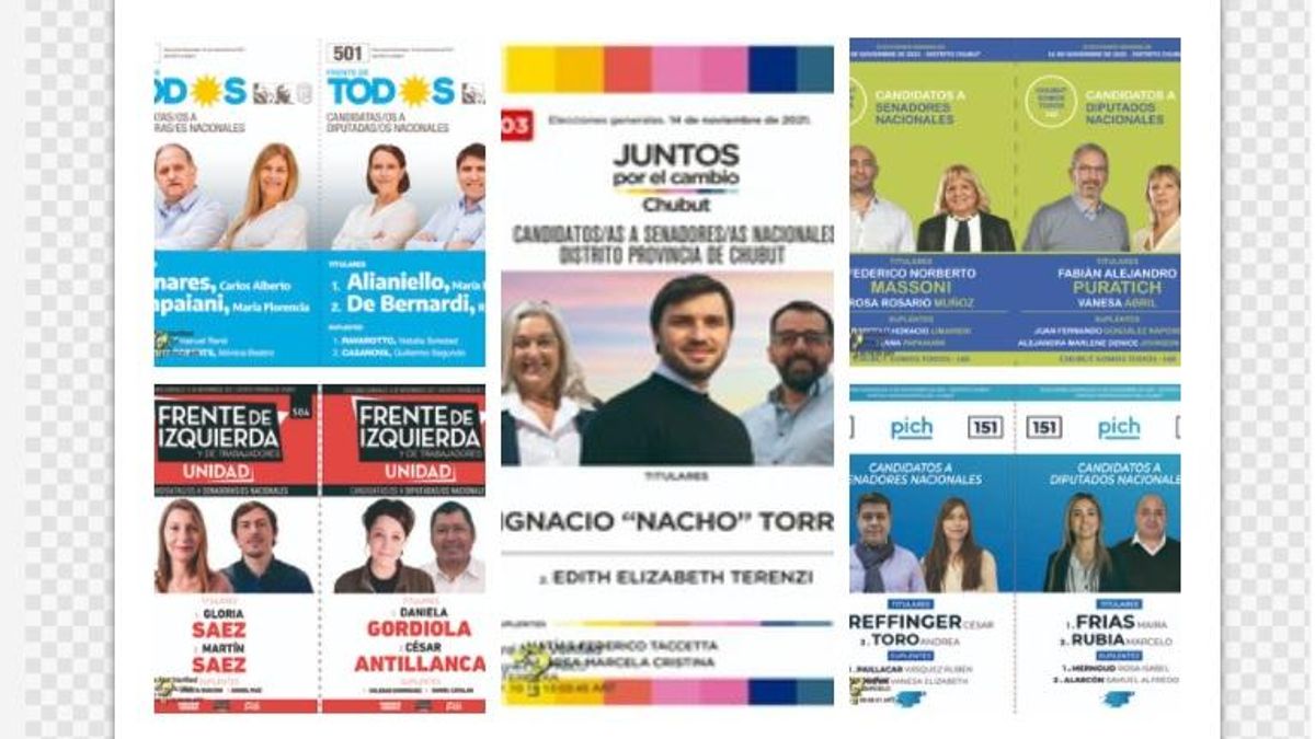 Las boletas para las elecciones del 14 de noviembre en Chubut