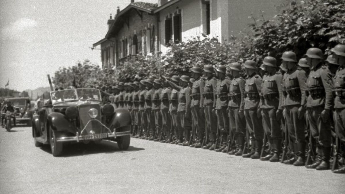 Desfile nazi en la frontera de Irún/Hendaya en 1940