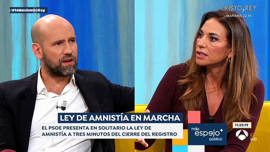 Intenso debate de Gonzalo Miró y Mariló Montero por la amnistía: "Estamos en las antípodas. Flipo con vosotros"