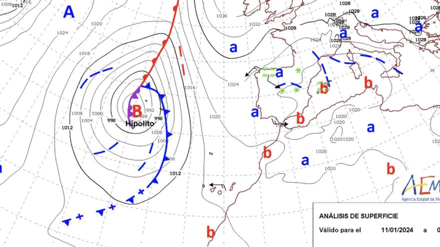 La borrasca Hipólito no tendrá un "impacto directo" en Canarias pero sí dejará estos efectos en las Islas