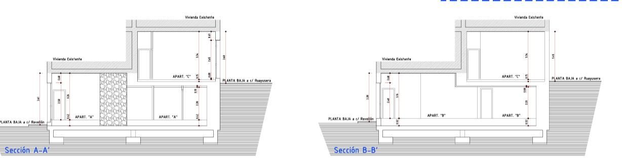 Alzado de los locales que el Gobierno de Cantabria adaptará como viviendas en Laredo.