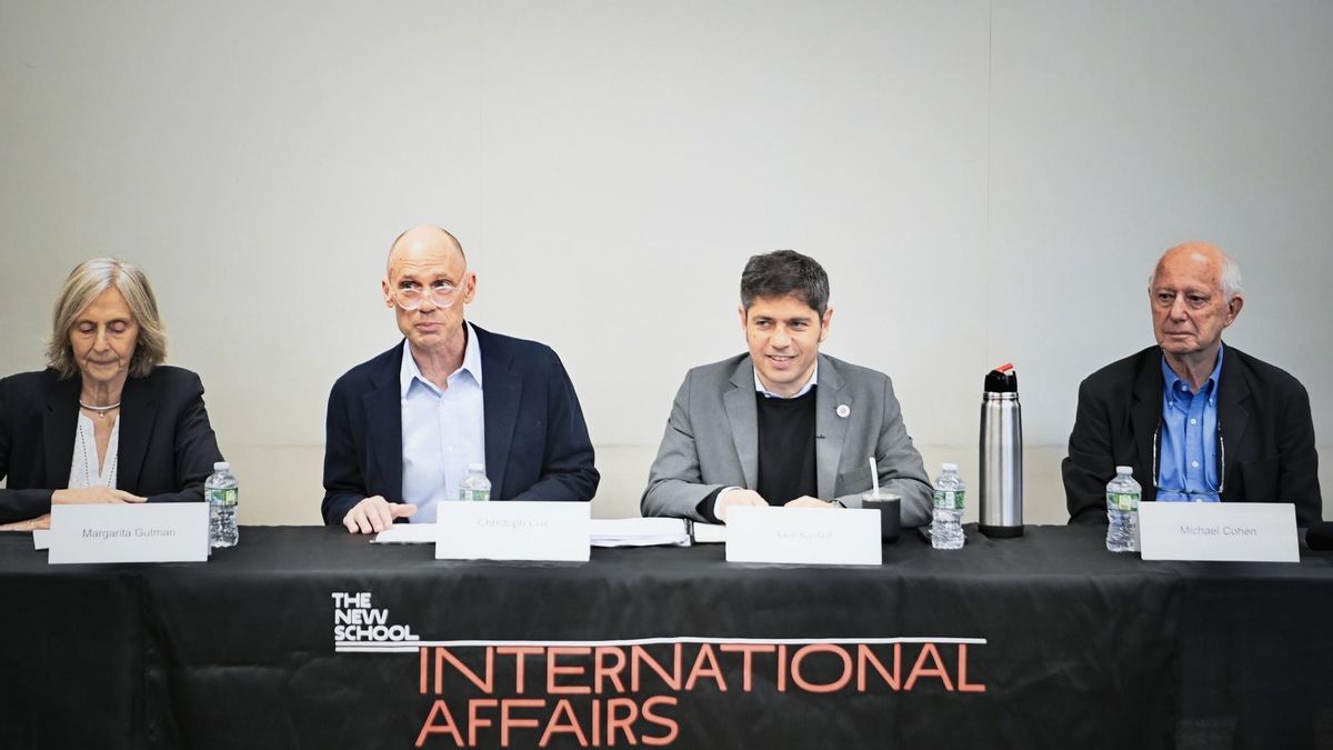 Kicillof en la New School de Nueva York.