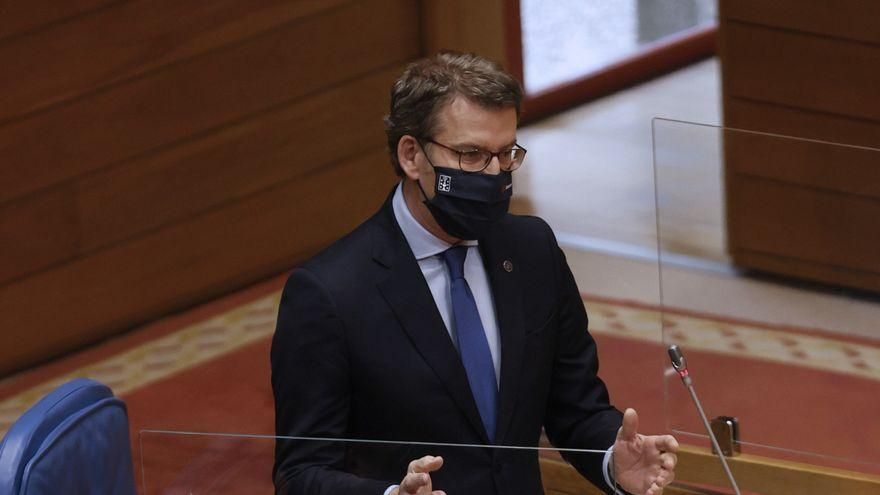 El presidente de la Xunta durante una sesión de control en el Parlamento de Galicia