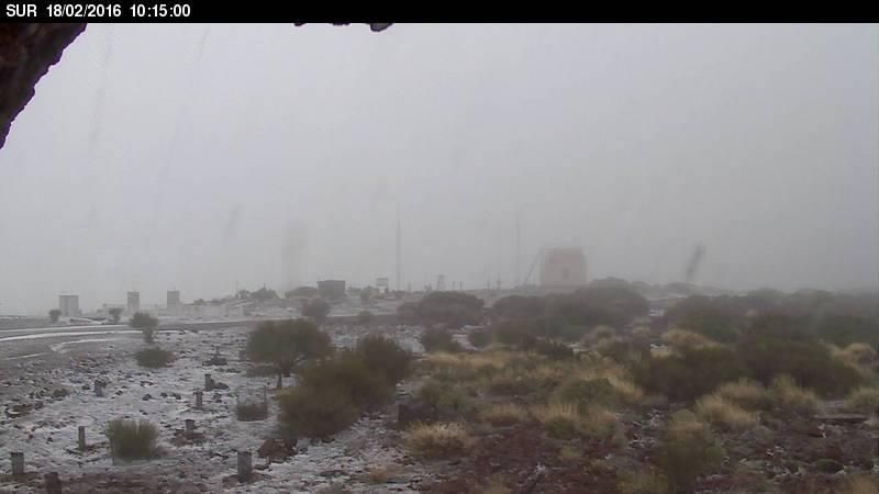 Nieve en el Observatorio de Izaña
