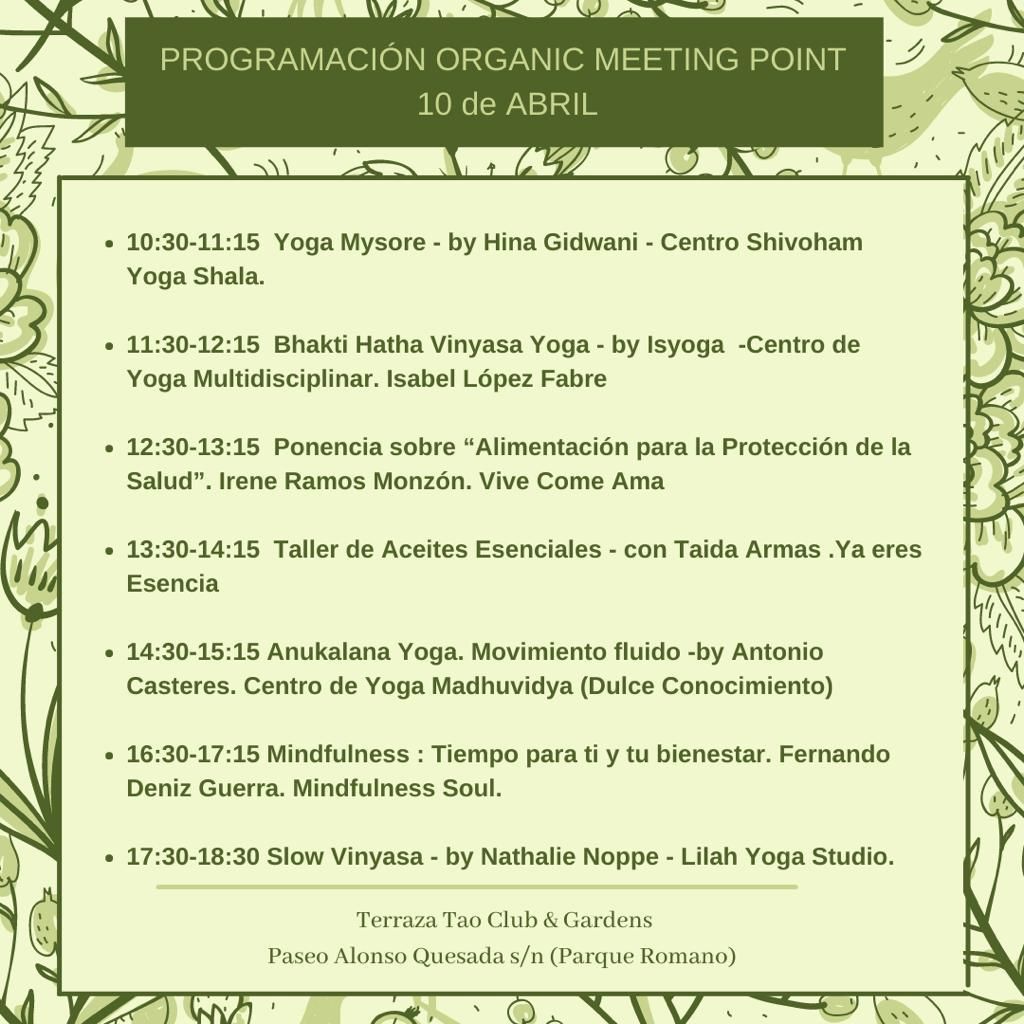 Programación del 'Organic Meeting Point' del 10 de abril de 2022