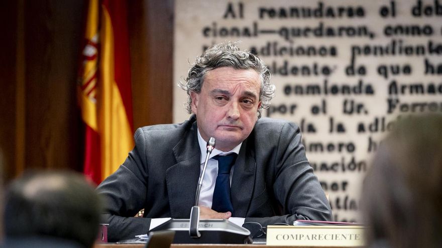 El Director de la Asesoría Jurídica de Globalia en el momento del rescate de Air Europa, Ramiro Campos Gallego, durante una comparecencia ante la comisión de investigación.