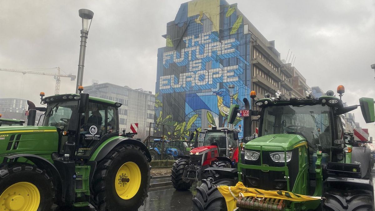 Protesta de agricultores en Bruselas en una imagen de archivo.