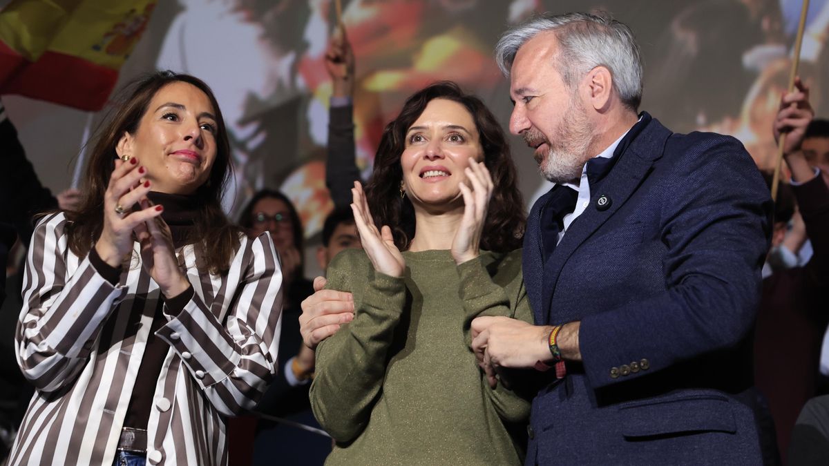 El presidente aragonés en funciones, Jorge Azcón, junto a la presidenta de la Comunidad de Madrid, Isabel Díaz Ayuso.