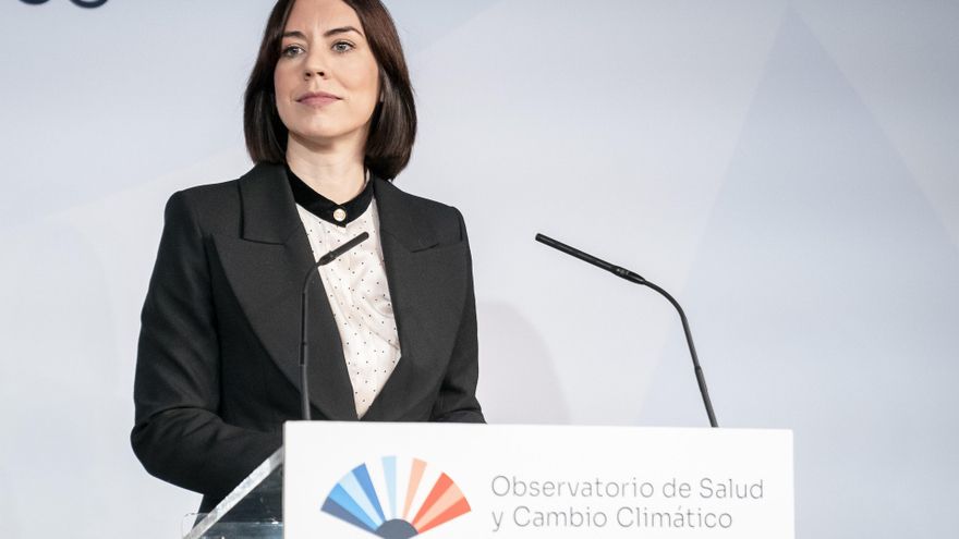 La ministra de Ciencia, Innovación y Universidades, Diana Morant, durante la presentación del Observatorio de Salud y Cambio Climático (OSCC)
